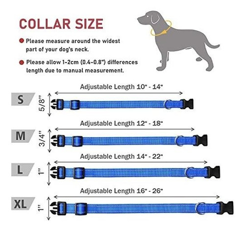 Collar Perro Mascota Transpirable Y Acolchado Talle L - Azul