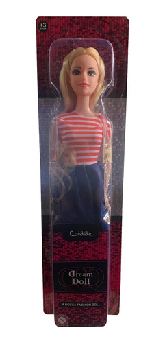 Brinquedo Boneca Candide Dream Doll  Loira Saia Jeans 2900