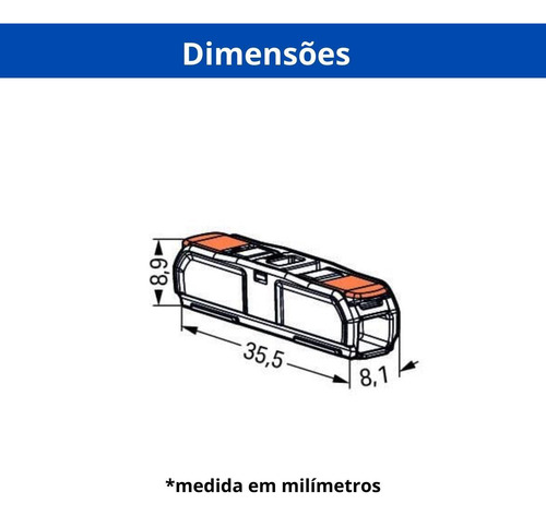 Wago Conector De Emenda Em Linha C/ Alavança