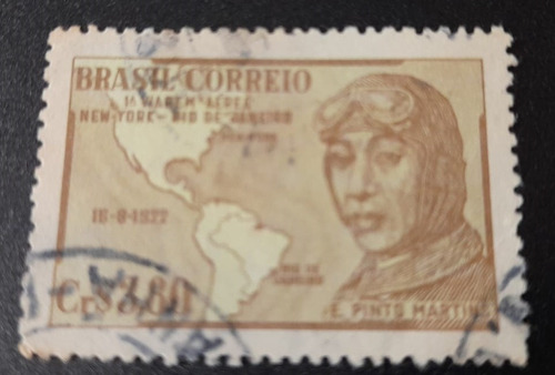Sello Postal - Brasil - 29 Aniv. Del Primer Vuelo De Rio