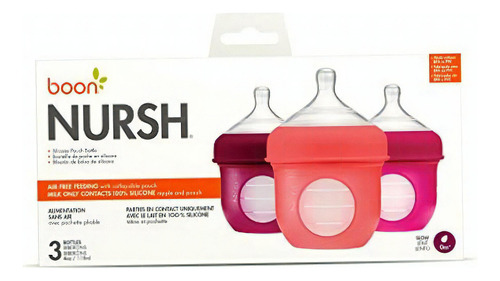 Boon Nursh. 3 Biberones De Silicona, 4 Onzas