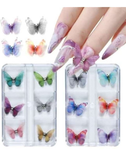 Dije Kawaii Mariposa Con Imanes X6u Decoración Uñas Premium