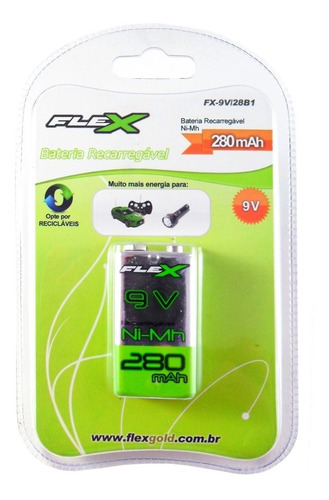 2x Bateria Recarregável Para Microfone 9v 280mah Flex