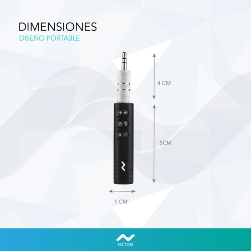 Receptor Bluetooth Batería Cn Control Volumen Manos Libres *