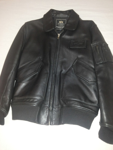Campera Alpha De Cuero Talle L Slim Fit (Usado)