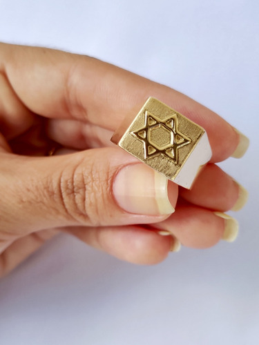 Anel De Ouro 18kl/750 Estrela De Davi Frete Grátis 6 Gramas