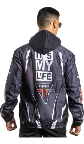 Imagem 3 de 6 de Blusa Jaqueta Corta Vento Masculino Impermeável Triumph