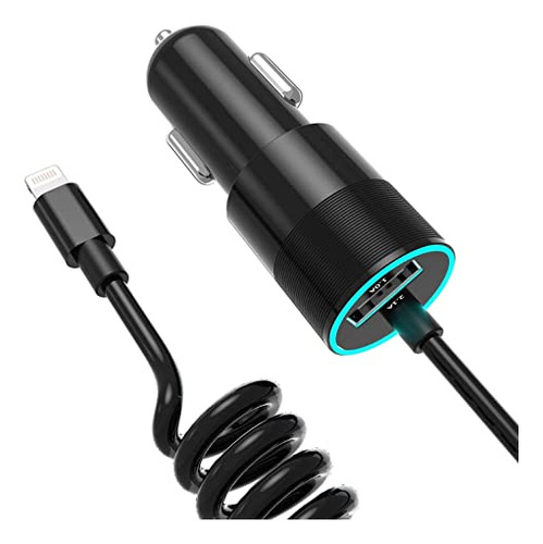 Cargador De Coche Con Cable En Espiral Teléfono Compatible