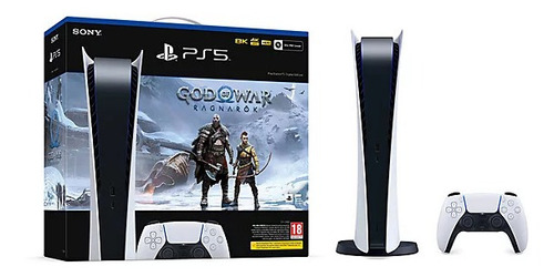 Sony PlayStation 5 Digital CFI-12 825GB God of War Ragnarok Bundle cor  branco e preto