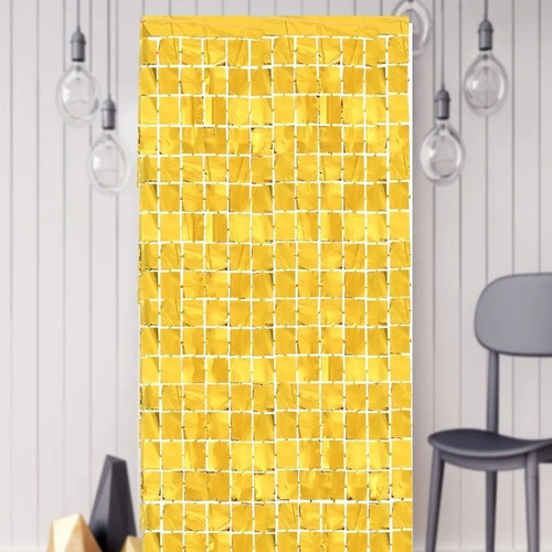 Imagen 3 de 6 de Cortina Metalizada Panel De Espejos 2 X 1 Mts Decoración