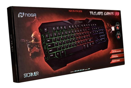 Teclado Gamer Retroiluminado Gaming Noga Stormer Nkb-gk23 Color del teclado Negro Idioma Español