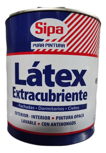 1/4 De Galón Latex Extracubriente Sipa Blanco