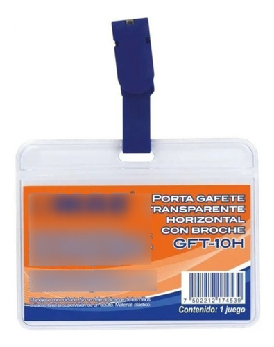 Porta Gafete Mae Transparente Horizontal Con Broche Pack 50