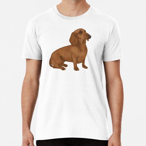 Remera Dachshund Dibujado A Mano Algodon Premium