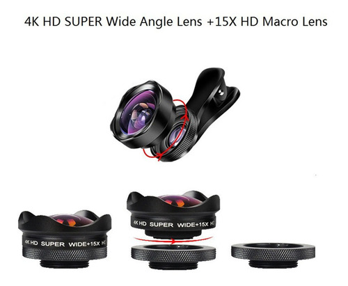 4k Ultra Hd Smartphone Cámara Lente 0.45x Gran Angular 15x