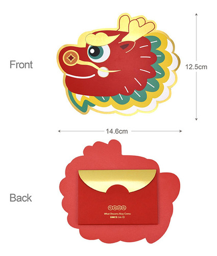 4 X 6x Sobres Rojos De Año Nuevo Hong Bao Deseos Verde