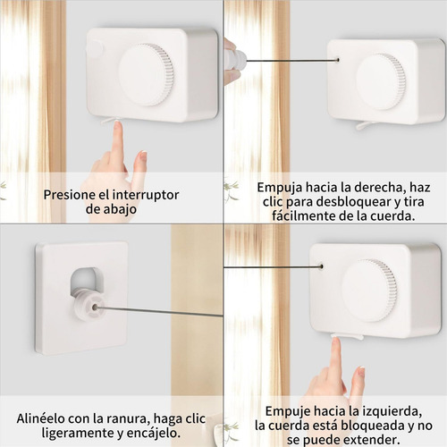 Tendedero Telescópico Ajustable 2 Piezas, Tendedero De Pared
