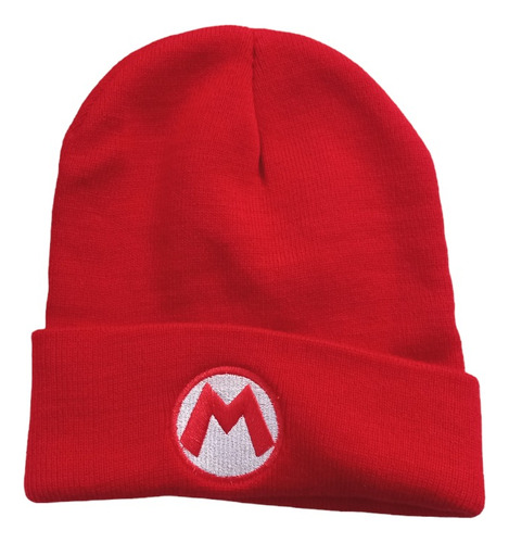 Super Mario Bros Logo Bordada Gorro Lana