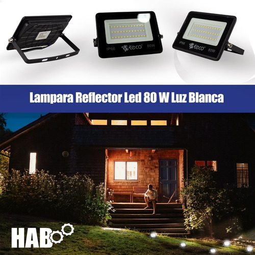 Lampara Reflector Led 80w Luz Blanca Extra Plano