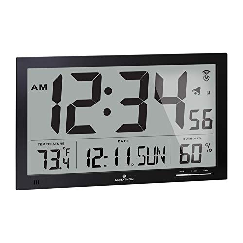 Cl030062bk Reloj De Pared Digital Atómico Slim-jumbo T...