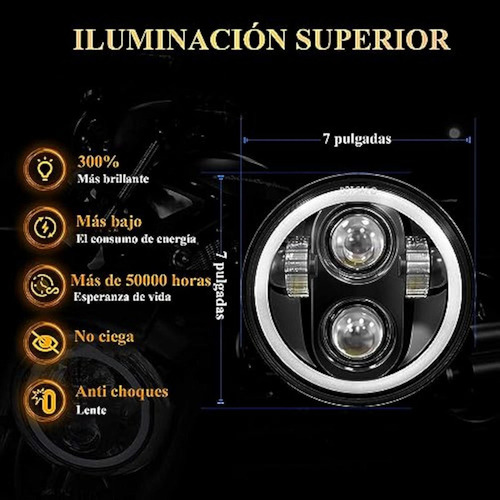 Farol De 7polegadas Motocicletas Off-road Adequado Adaptação