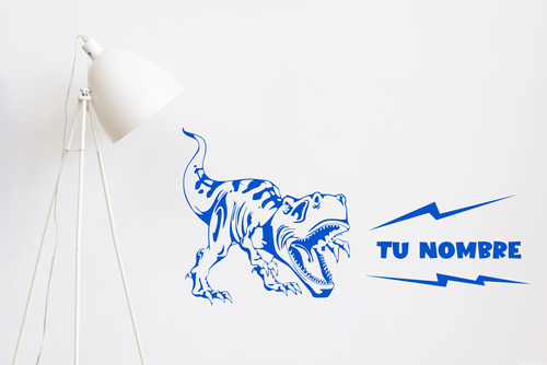 Vinilo Pared Cuarto Infantil Tiranosaurio Rex + Nombre