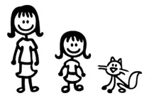 Comprar Calcos Para Autos Familia Stickers Vinilo Mamá Hija Gato