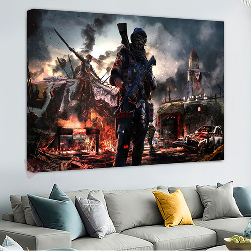 Cuadro Soldados Warzone Guerra Canvas Grueso Cod23 60x40