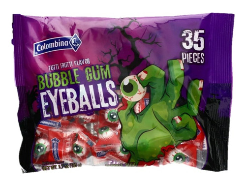 Chicles De Ojos Halloween 35pzs Eyeballs Tutti Frutti Gum