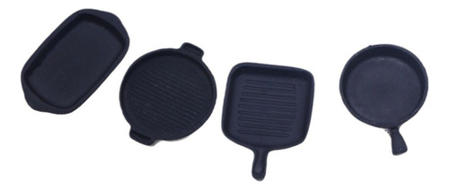 2 Modelo De Sartén 1:12, Juguete Para Juego De Negro