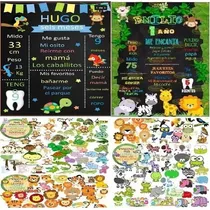 Comprar Kit Imprimible Pizarra Animalitos Selva Textos Editables