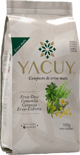 Anis + Manzanilla + Carqueja + Cidreira. Yerba Yacuy 500 G. 