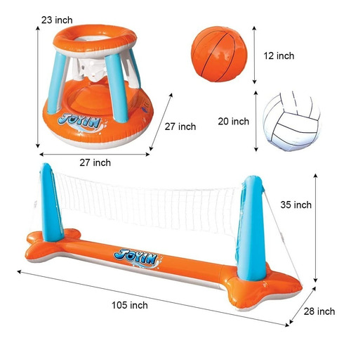 Juego De Flotador Hinchable Para Piscina, Red De Voleibol