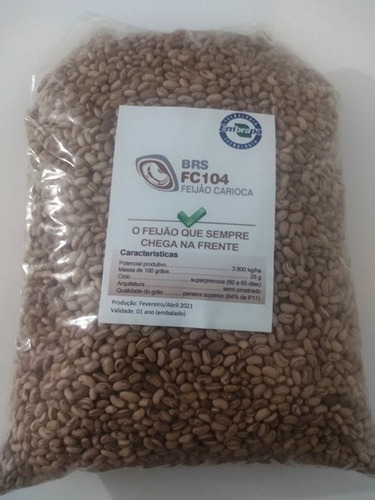 Semente De Feijão Super Precoce Brs Fc-104 Embrapa. 60 Dias