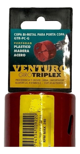 Sierra Copa Bimetal 86mm Giro Triplex Venturo De Aliafor