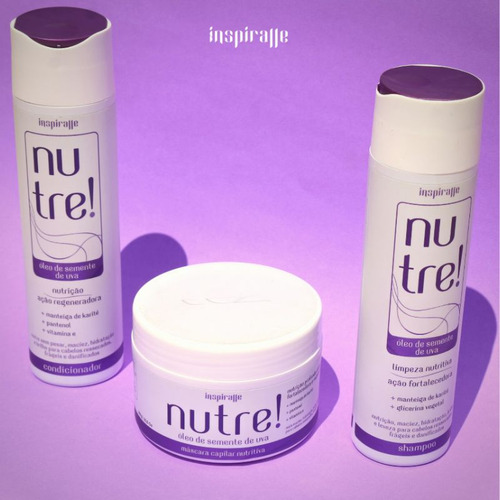 Kit Trio Semente Uva Shampoo Condicionador Máscara Inspirale