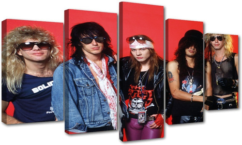 5 Cuadros Decorativos Guns A Roses Miembros Diseño 150x84cm 