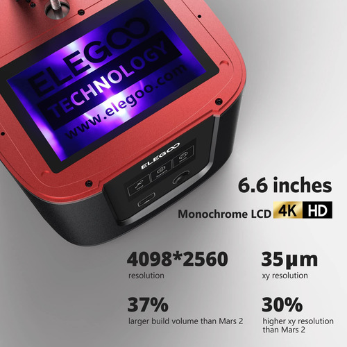 Impresora 3d Elegoo Mars 3 Lcd Resin 4k Ultra Monocromo 6.6