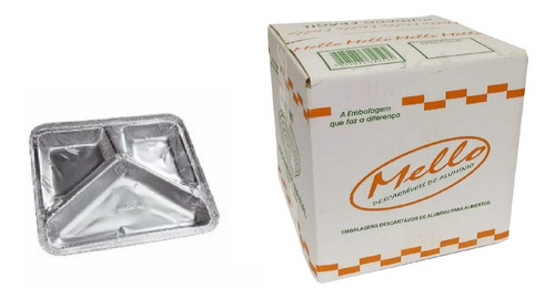 Bandeja De Aluminio Em Y 3 Div 900ml C/100 Marmitinha (1 Cx)