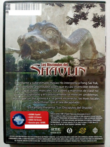 Los Discípulos Del Shaolin El Mejor Cine Asiático Acción Dvd (Usado)