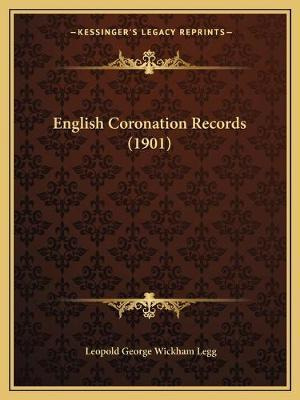 Libro English Coronation Records (1901) - Leopold George ...