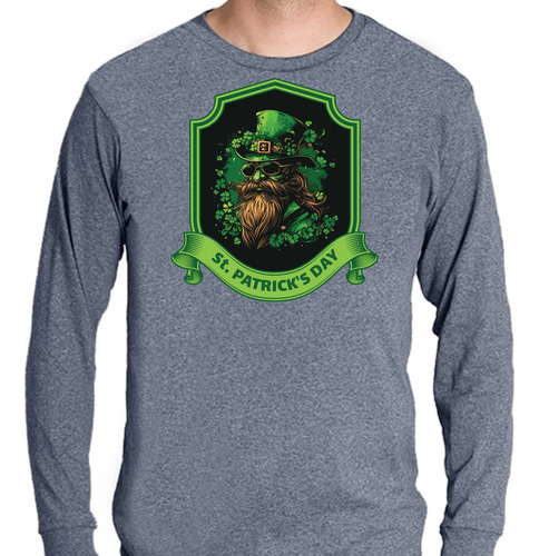 Playera Jaspe Día De San Patricio Barba Hipster