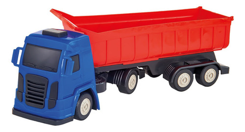 Caminhão New Truck Caçamba Brinquedo Menino Cor Azul/Vermelho/Amarelo