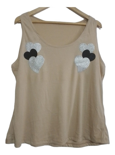 Musculosa Con Aplique De Corazones