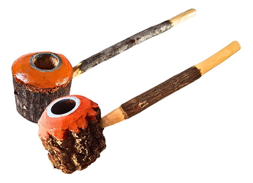 2 Cachimbo Liso E Crespo De Natural Xamânico Artesanal 