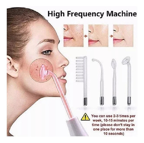 Aparato De Belleza Portátil De Alta Frecuencia C/4 Electrodo