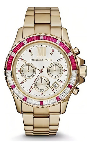 Relógio Feminino Michael Kors Mk5871 Everest Gold Pink 42mm