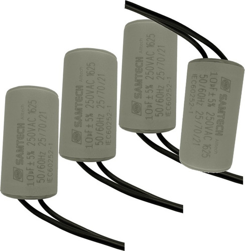 4 Capacitores De Partida 10uf - 250v Para Motor Ventilador