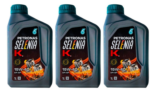 Kit 3 Óleo Lubrificante Motor Petronas Selenia K 15w40 Api