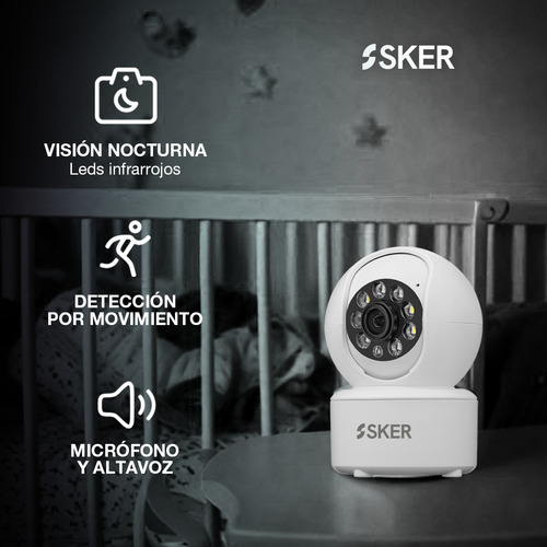 Cámara De Seguridad Baby Call Wifi Ip Sker Cv-005 Full Hd Motorizada Nocturna 2mp
